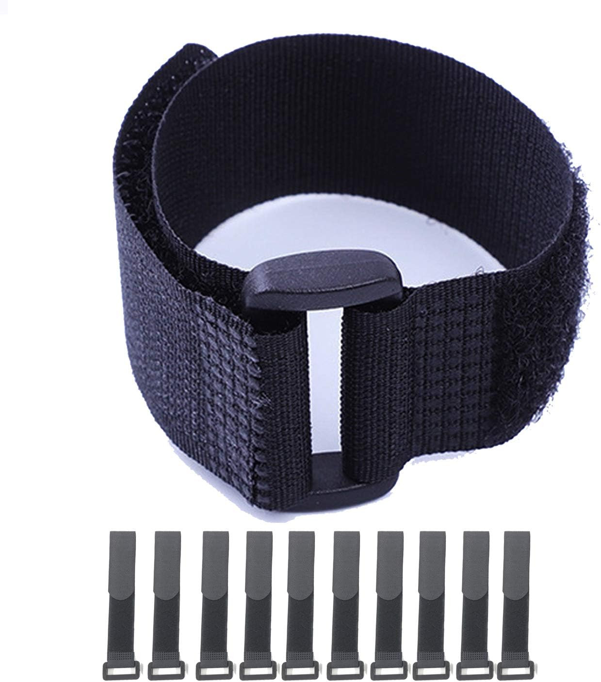 10 Pack 1x12 Inch Fastening Hook and Loop Cable Straps Reusable Cinch Straps