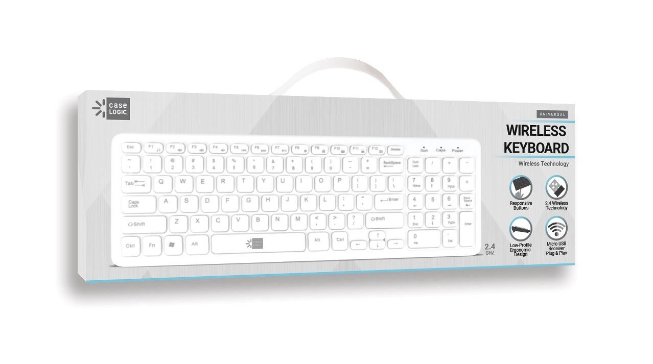 NEW Case Logic Wireless Bluetooth Keyboard White 2.4 GHZ Wireless Technology
