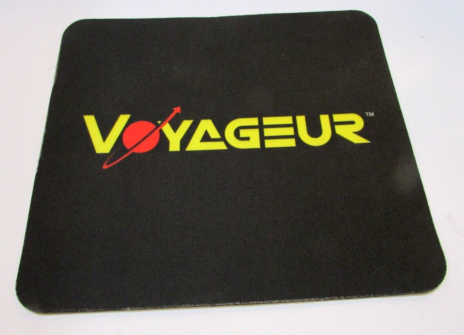 Vintage Voyageur Advertising Good 8" Square Black Rubber Foam Grip Mouse Pad