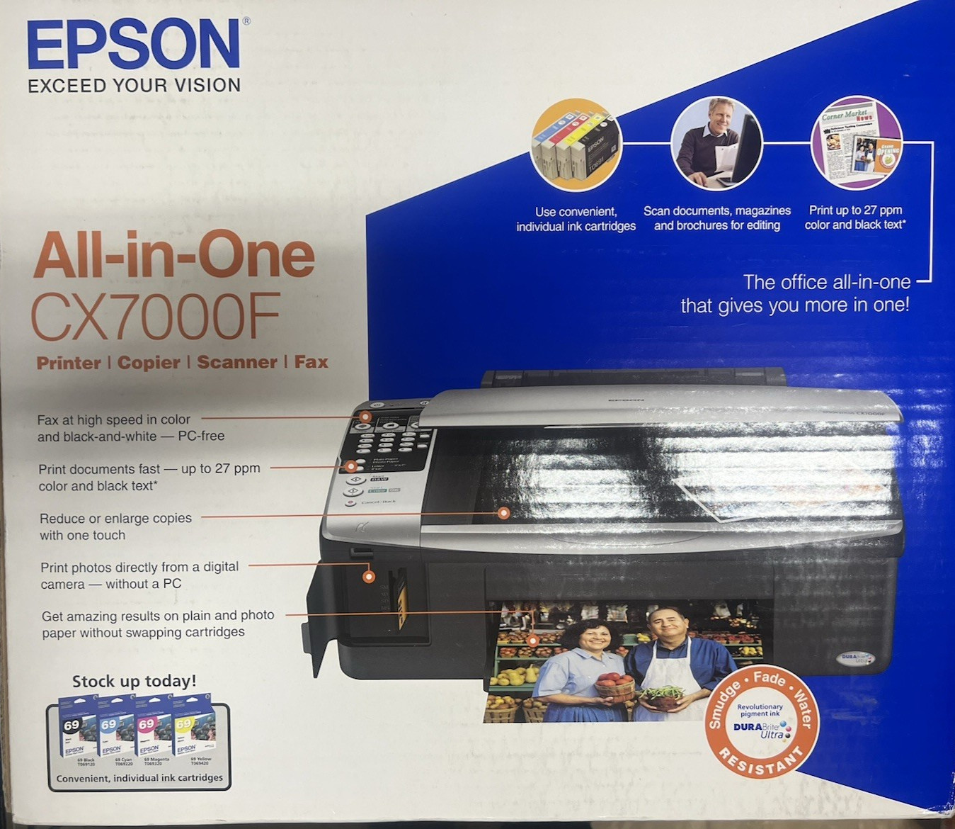 Epson CX7000F All - In - One Printer Color Printer Copier Scanner Fax NEW IN BOX