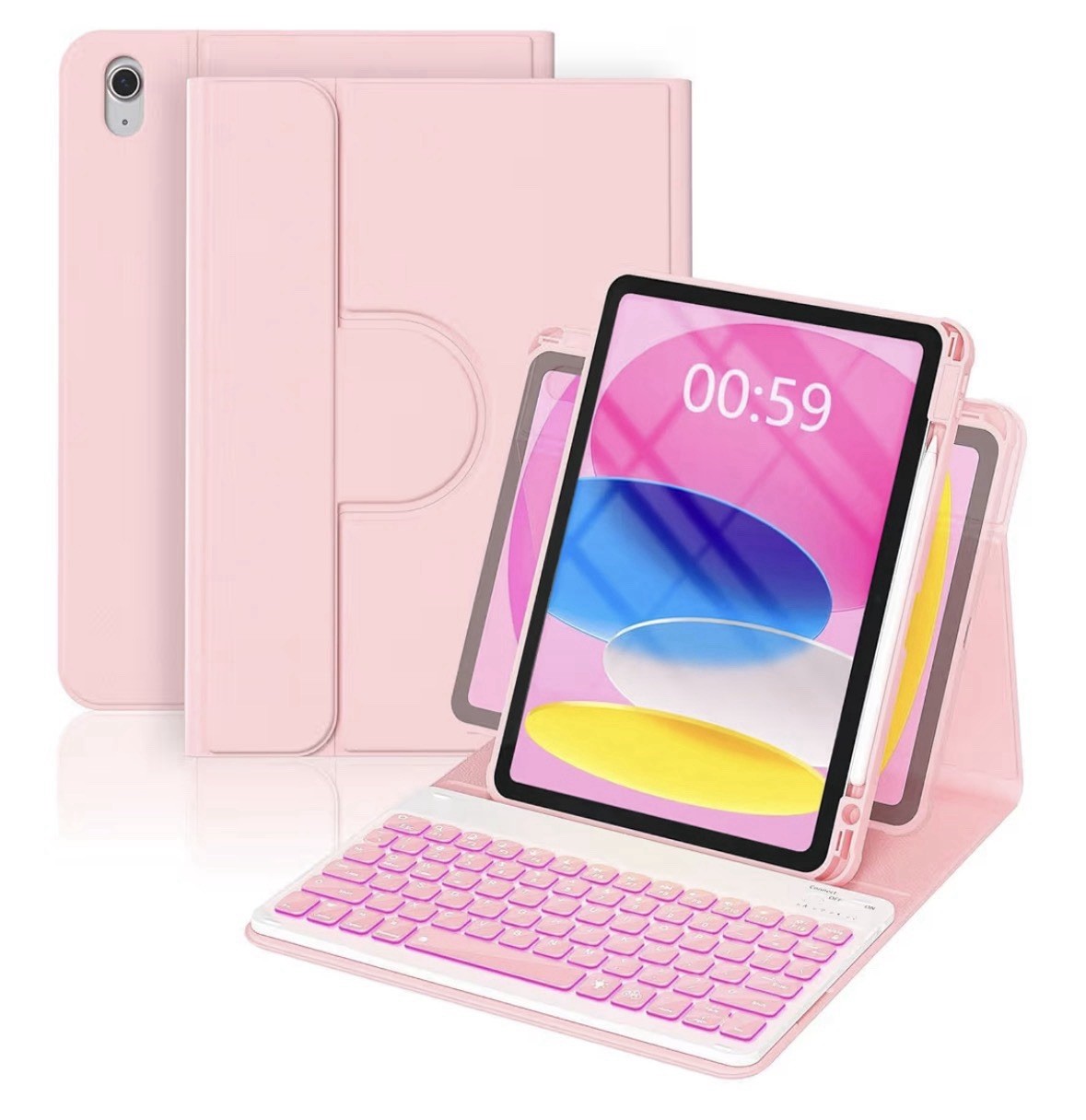 Keyboard Case for iPad 11th Generation 2025 & 10th Generation 2022, 360 Rotat...