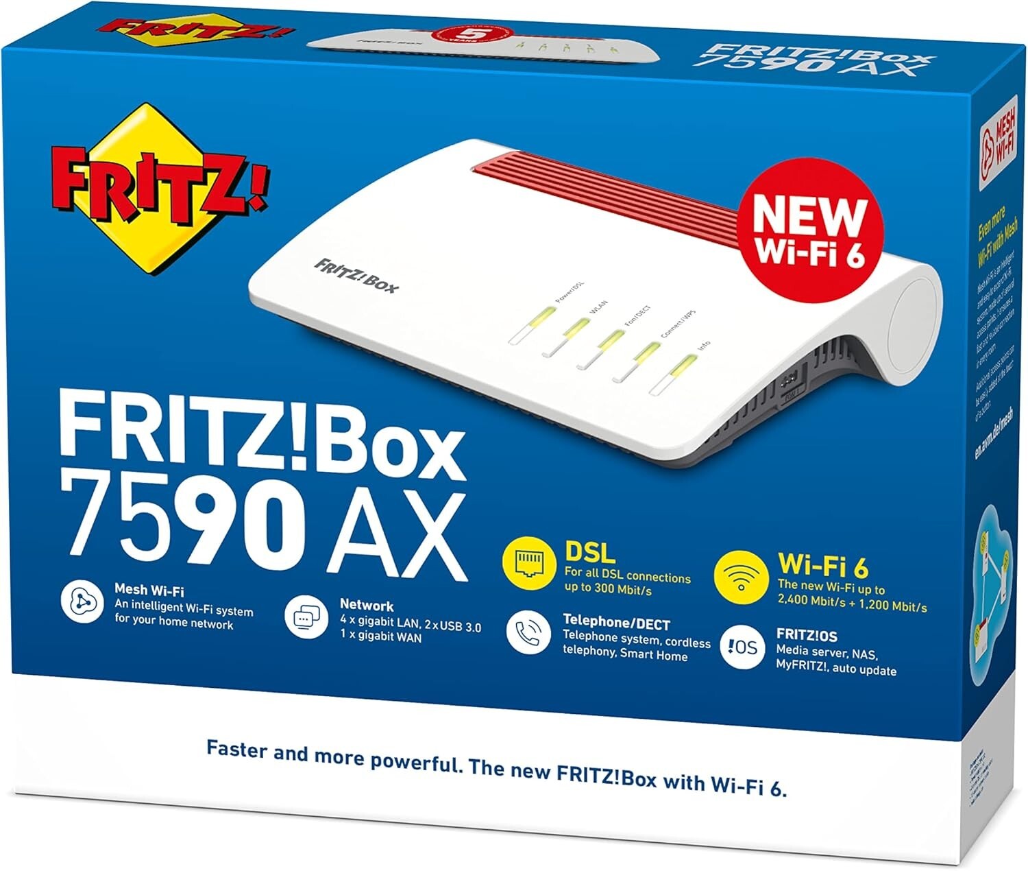 FRITZBox 7590 AX Exclusive Edition (Wi-Fi 6 Routers 400 Mbps (5 GHz) and 1200