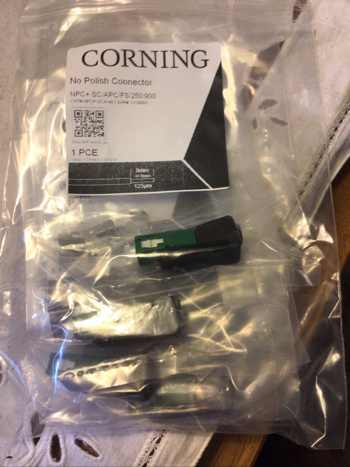 Corning NPCP-SCA-6 NPC+ SM SC/APC FS No Polish Connector, 6/Pk