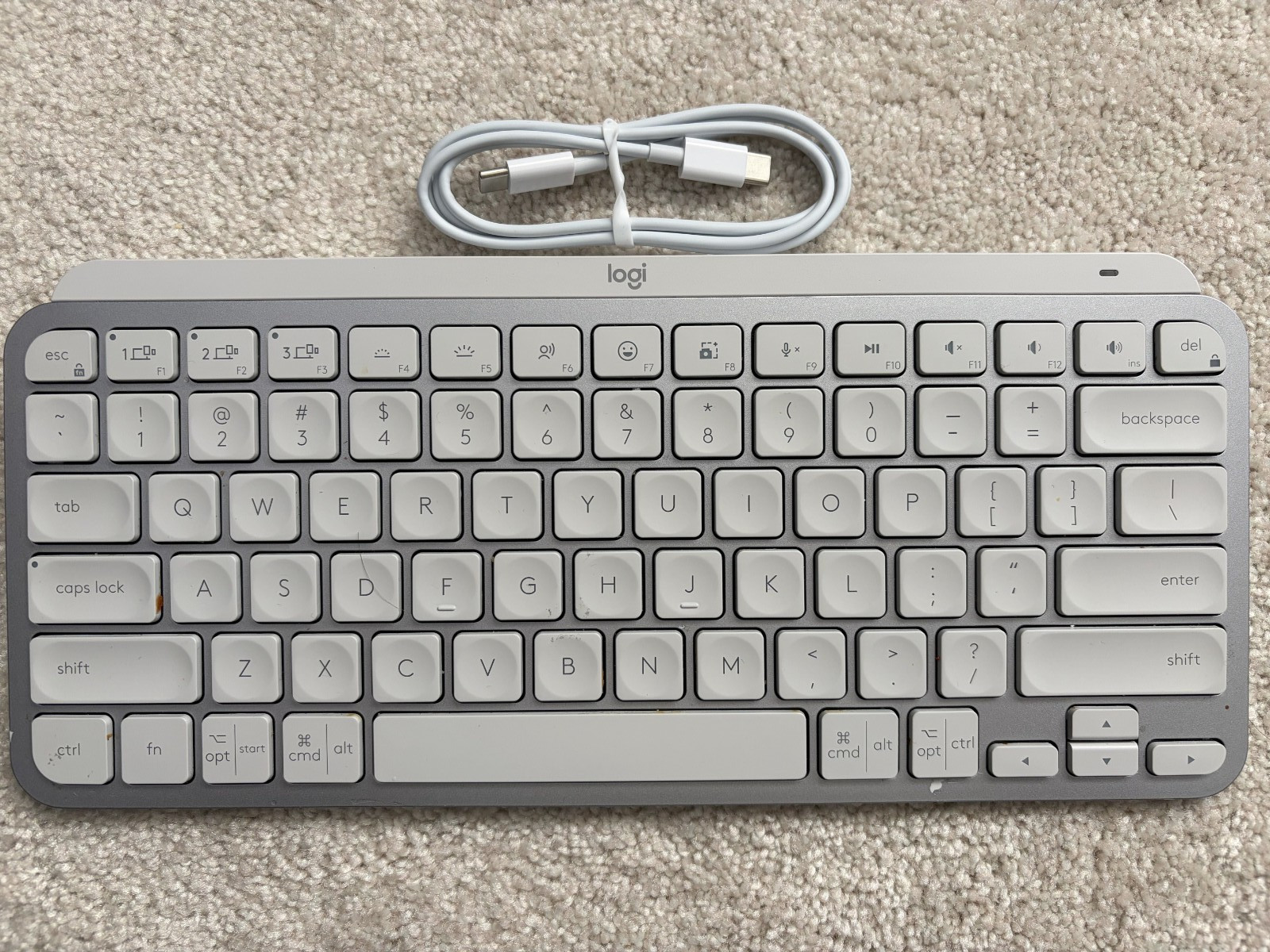 Logitech - MX Keys  mini Advanced Wireless Illuminated Keyboard - white