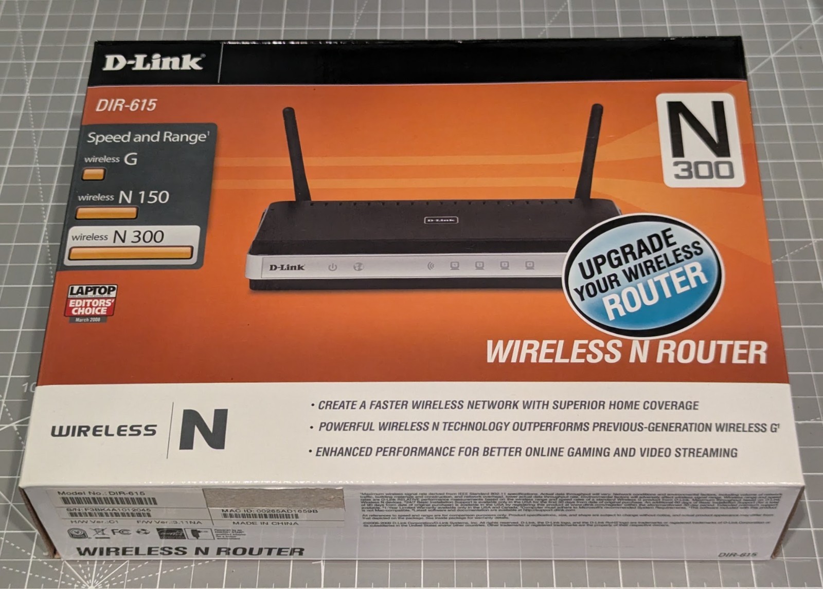 D-Link DIR-615 300 Mbps 1-Port 10/100 Wireless N Router (DIR-615/C1) - Complete