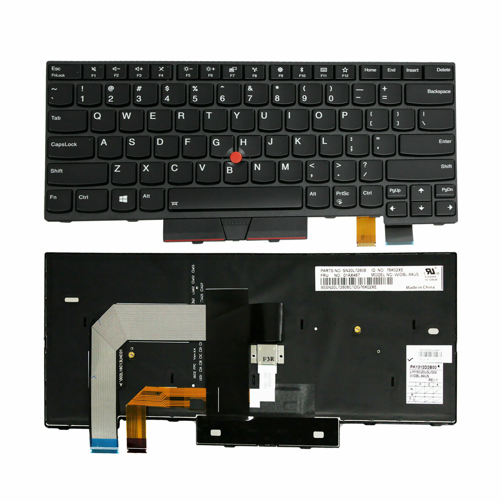 US Layout Backlit Keyboard Part For Lenovo Thinkpad A485 20MU 20MV 01AX569 tbp