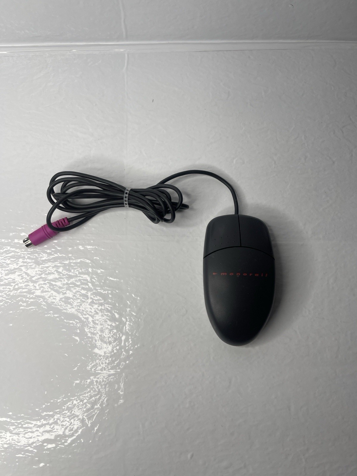Monorail 2-Button Mouse ECM-S3902 PS/2 Compatible Mouse Trackball