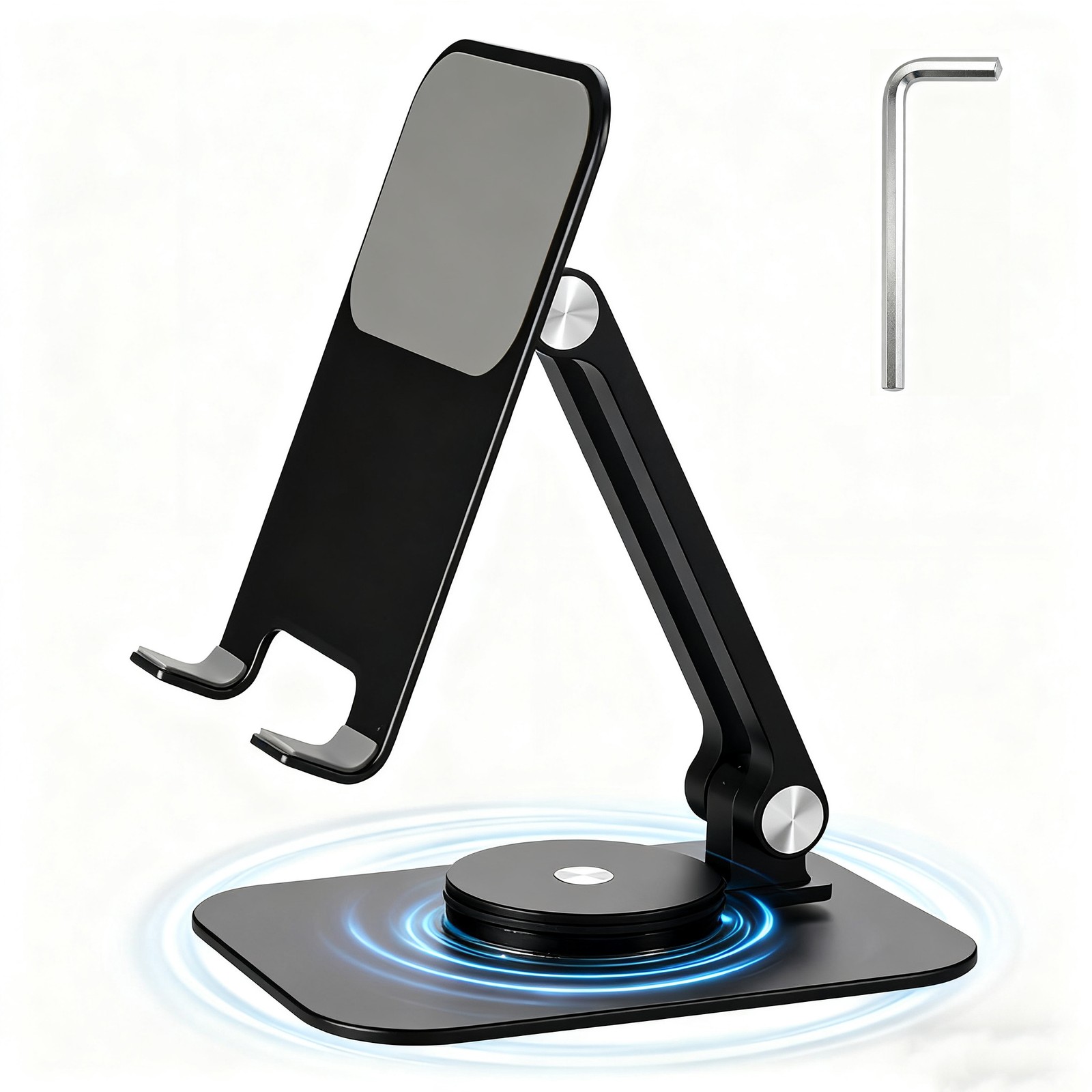 360° Rotating Phone Holder Steel Non-Slip Desk Stand for iPhone Samsung Tablet