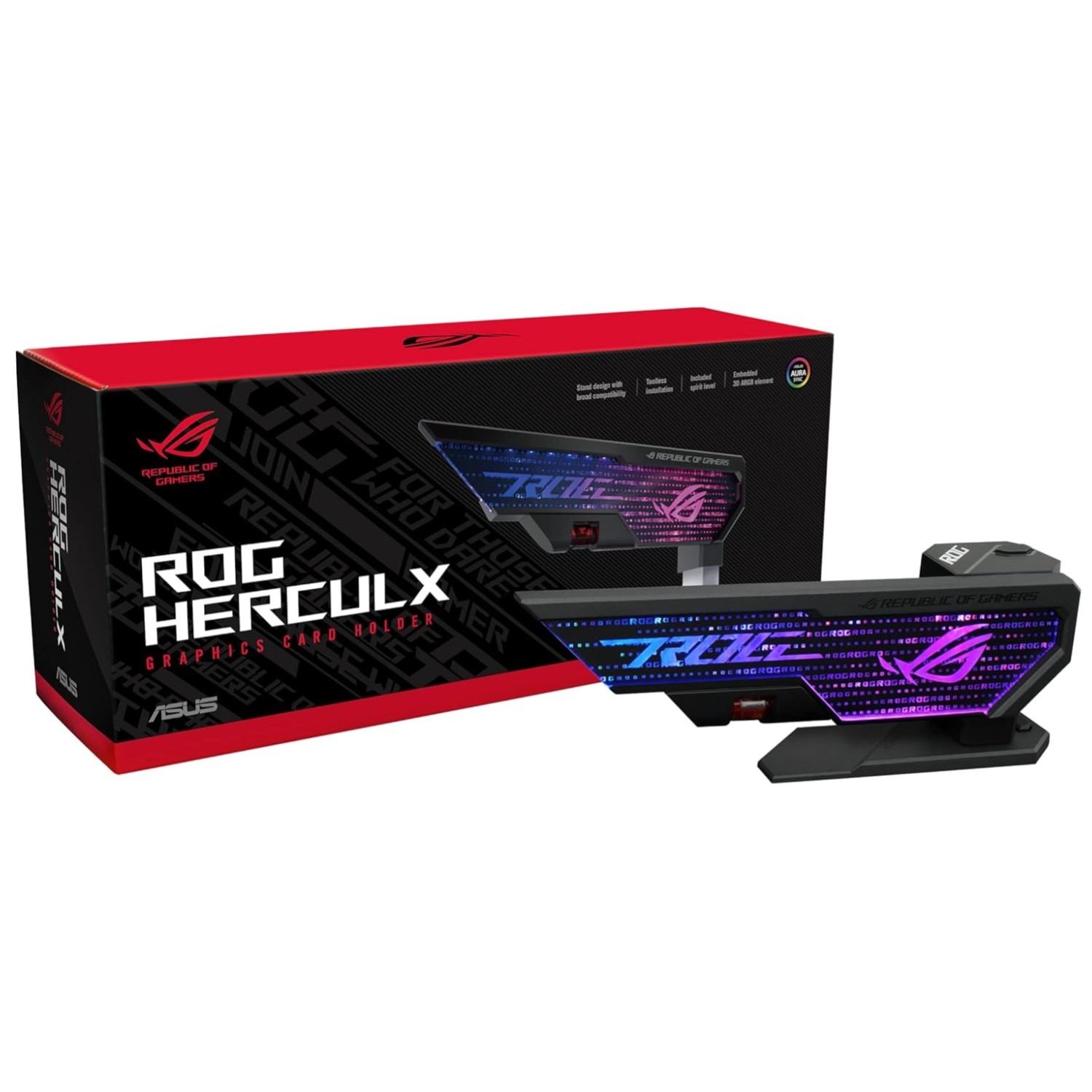 Zinc Alloy GPU Anti-Sag Holder - Adjustable Height, RGB Sync