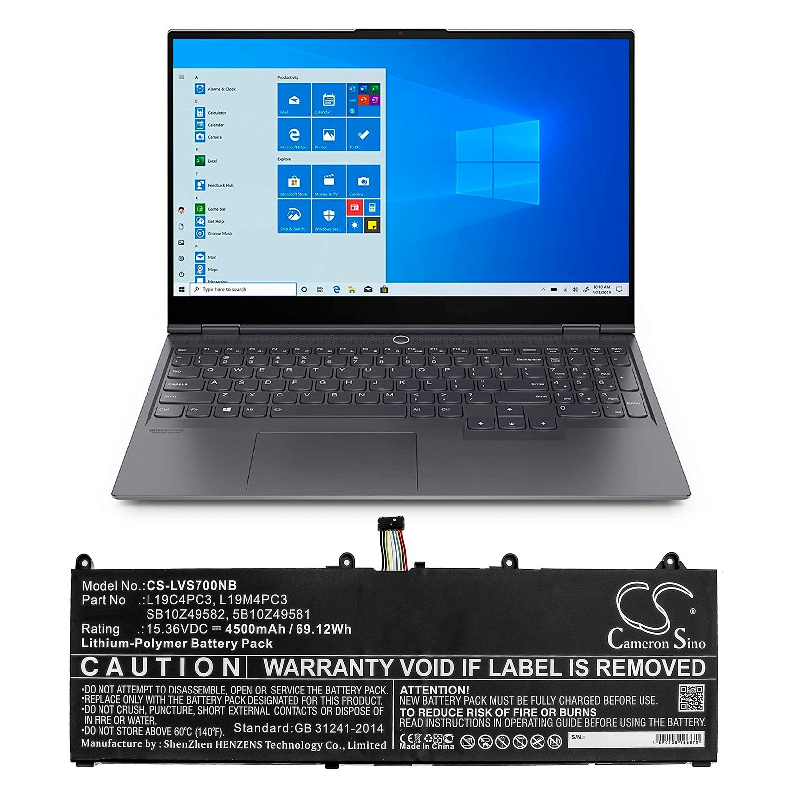 Generic 4500mAh L19C4PC3 L19M4PC3 Li-Po Battery For Lenovo Legion