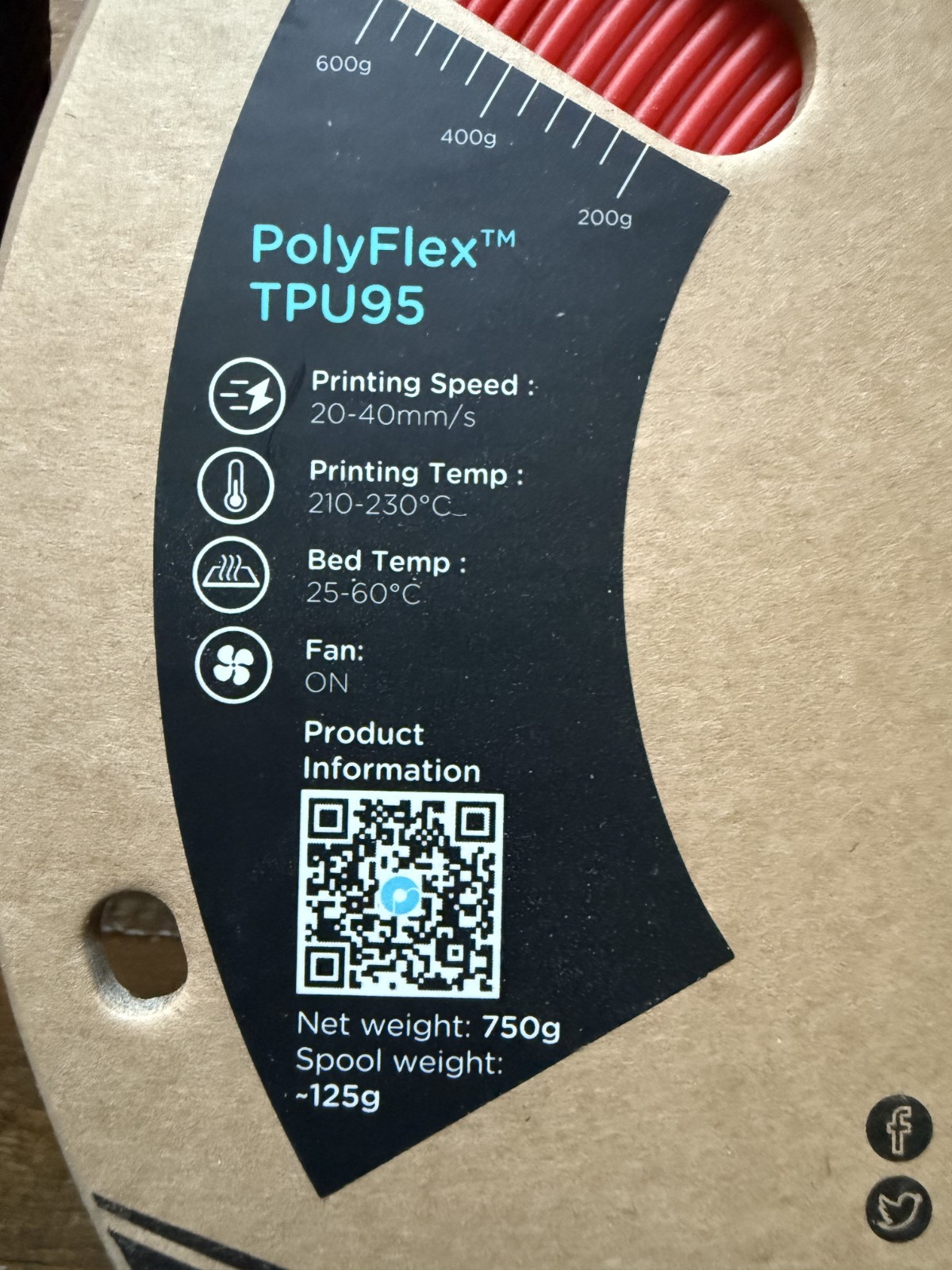 Polymaker Filament TPU95 - Red