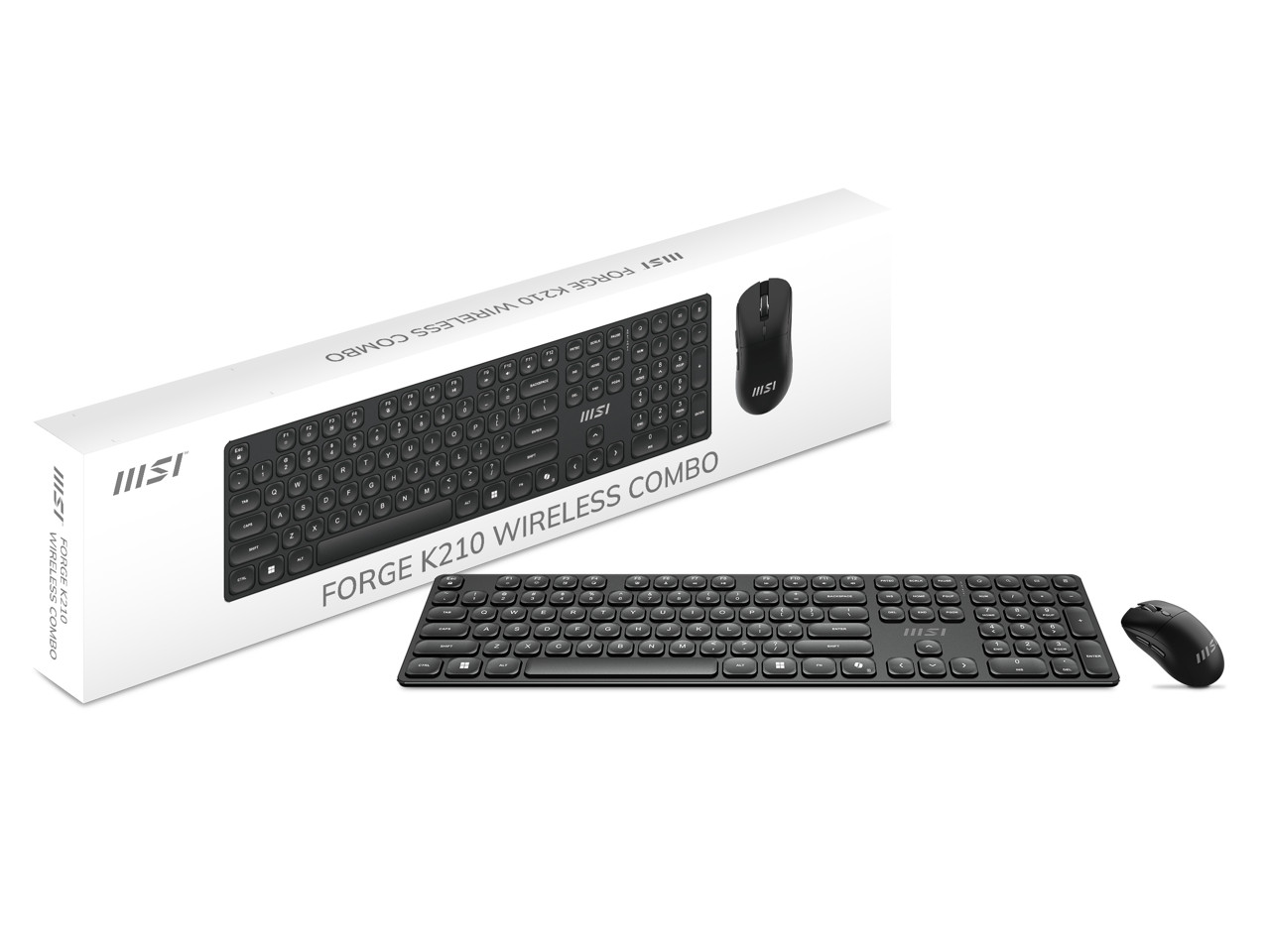 MSI Forge K210 Wireless Keyboard & Mouse Combo - Low Profile, Tactile, up to 120