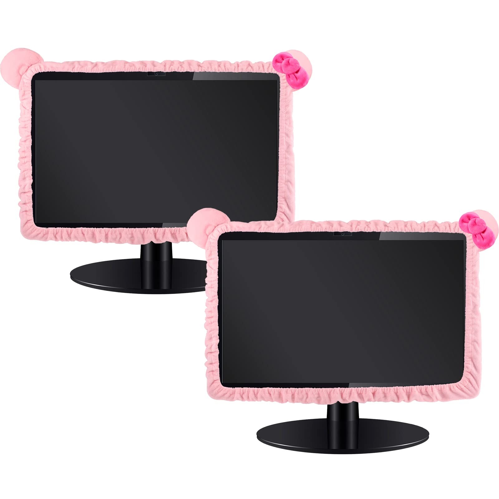 Hoteam 2 Pcs 17''-24'' Kawaii Computer Monitor Cover with Cat Ear Furry Cute...