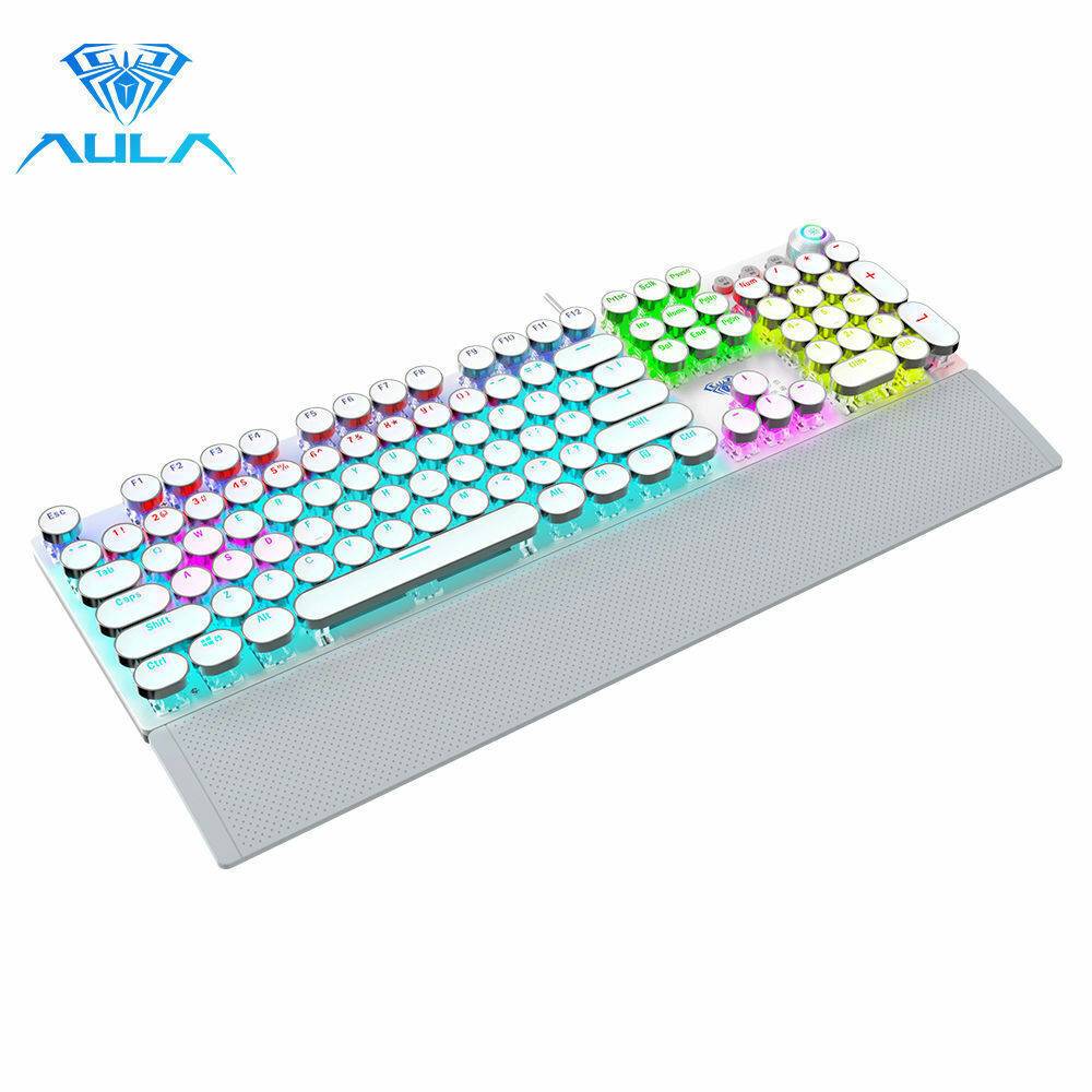 AUAL Square punk F2088 Blue Switch Mechanical Keyboard 108 Keys Wired Hand Rest