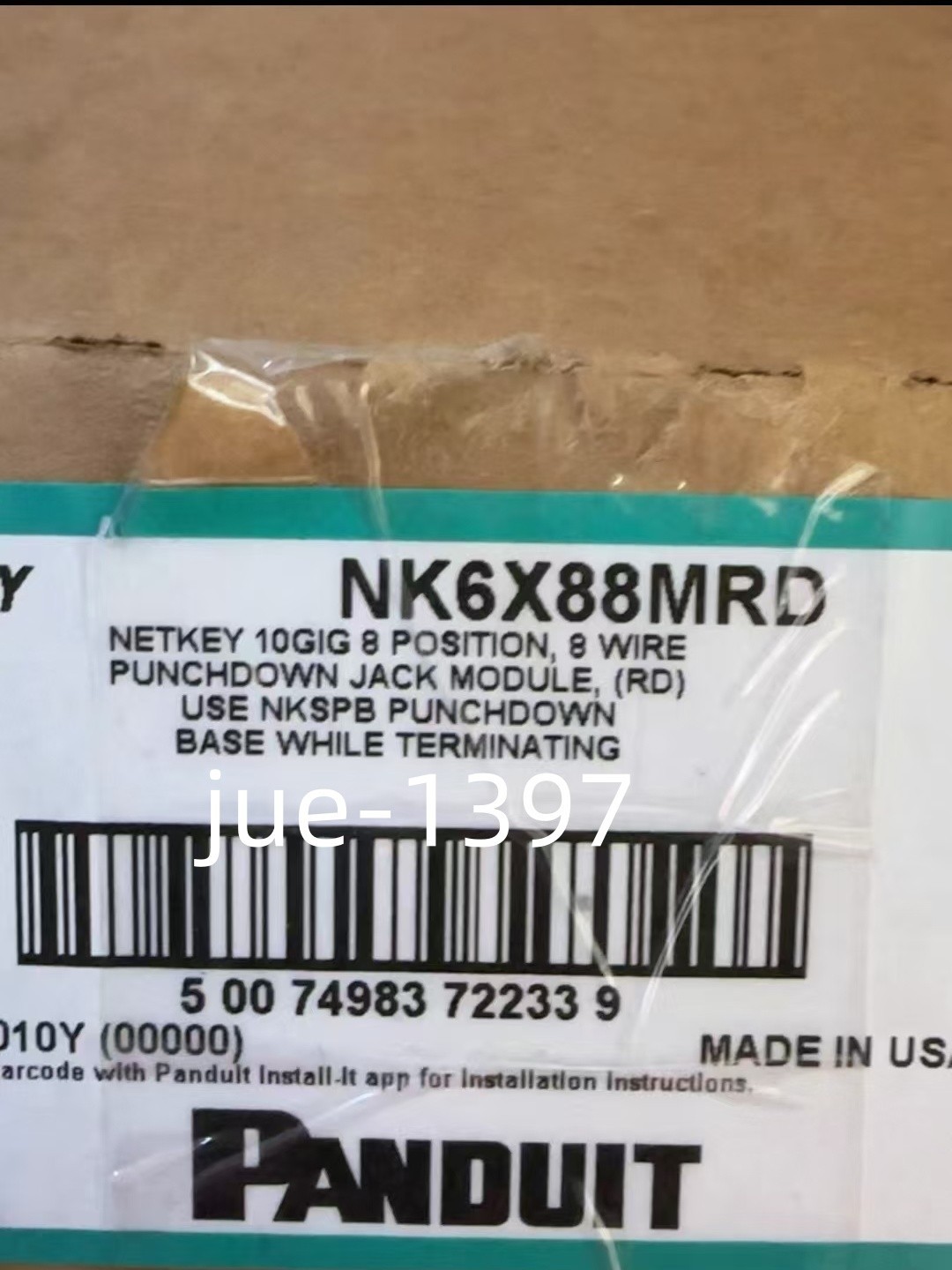 Panduit NetKey NK6X88MRD Cat6a Keystone Jack Red Module (Qty 10) 