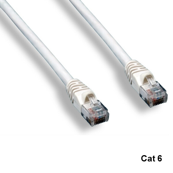 Kentek White 25ft Cat6 UTP Cable 24AWG 550MHz Pure Copper RJ45 Ethernet Routers