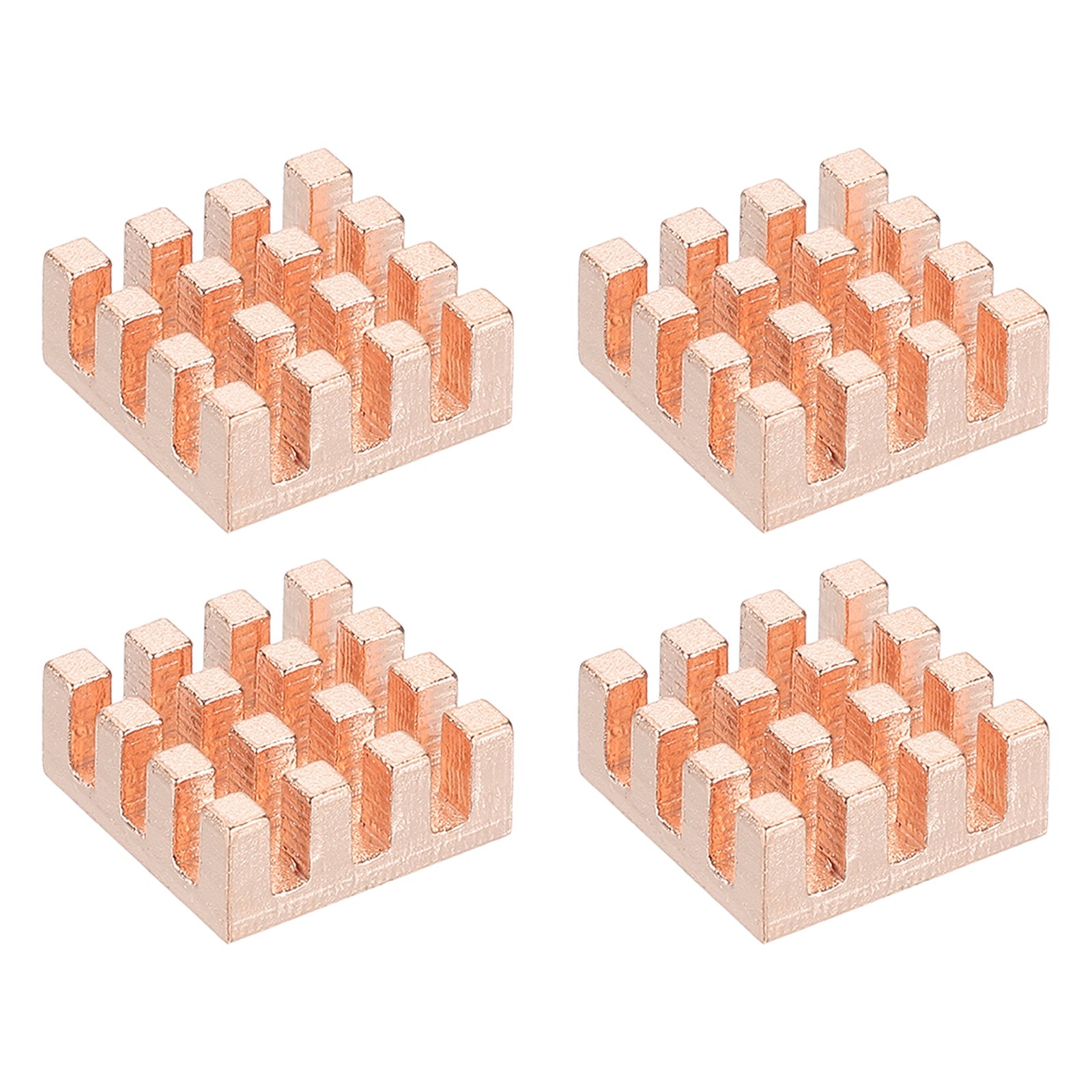 4 Pcs Copper Heatsink 12x12x5mm, Heat Sink Cooler Radiator for Raspberry Pi
