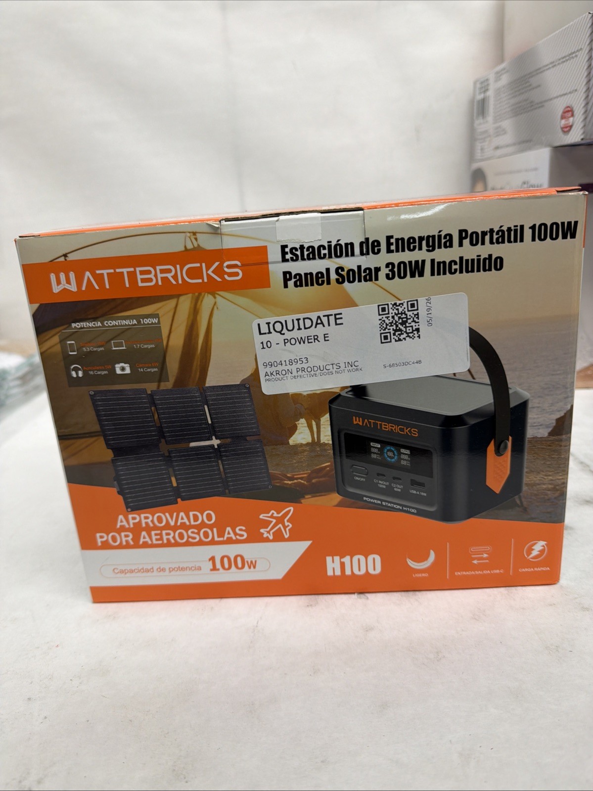 Wattbricks 100w Portable Power Station Solar Generator Solar Panel