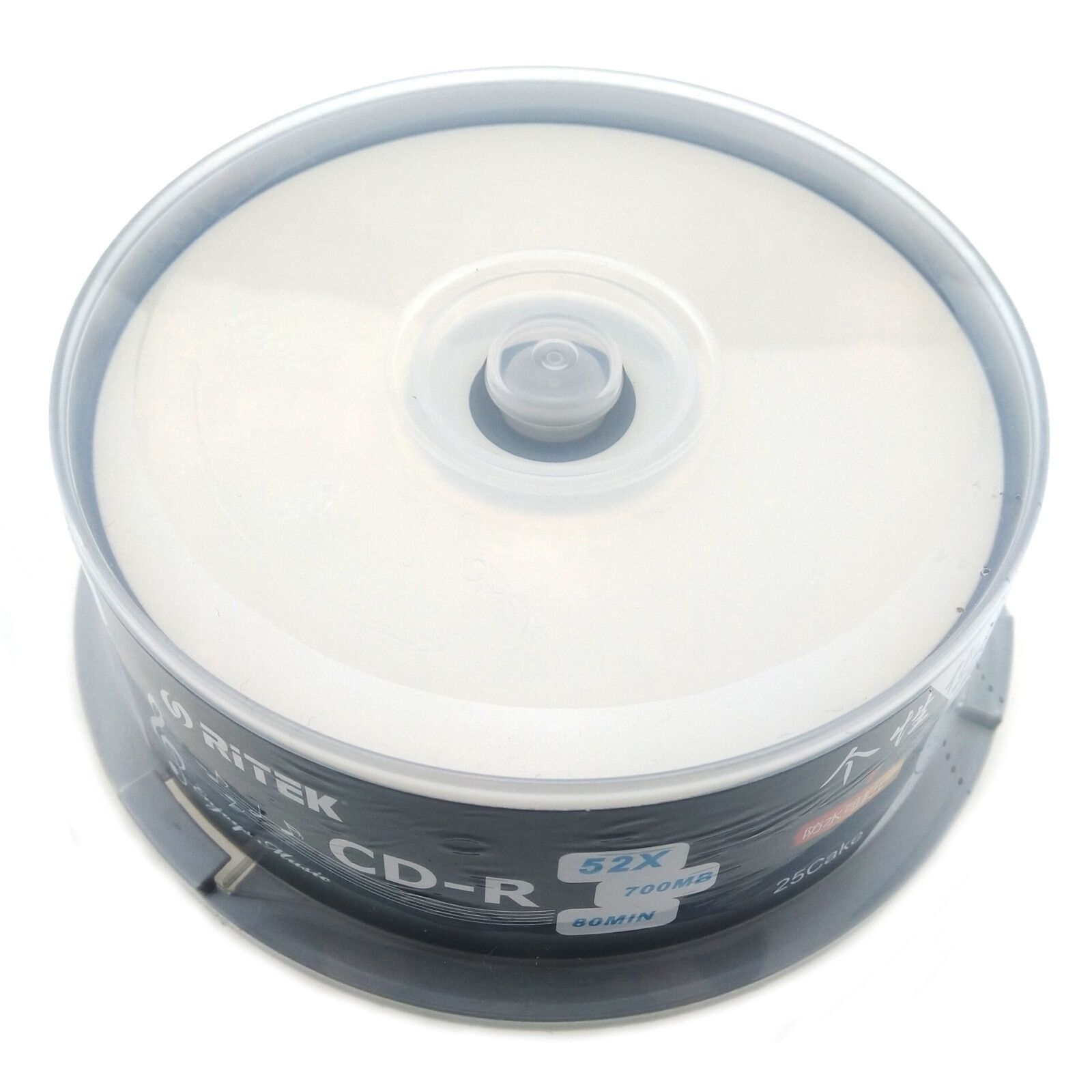 25 Pack CD-R Blank Disc 700MB 80min Recordable Surface Printable Black Bottom