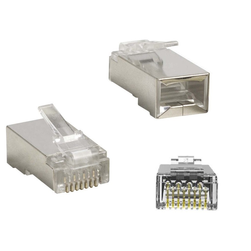 1000 Pcs LOT CAT6 RJ45 8P8C Network Shielded Modular Plug Connector STP Plug