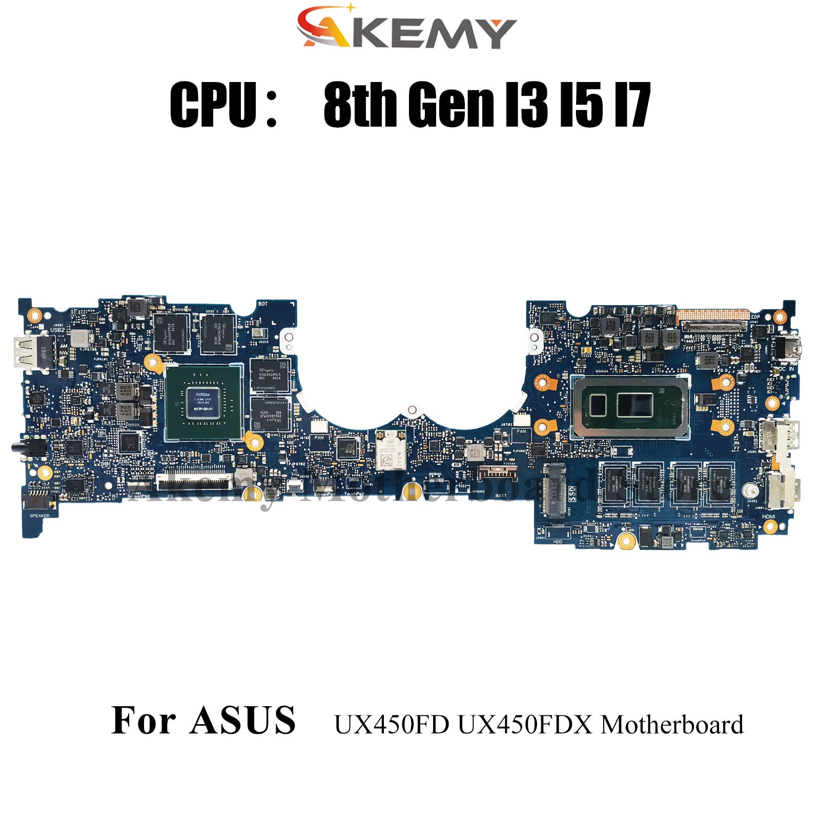 UX450FDX Laptop Motherboard For ASUS UX450FD Mainboard W/ I3 I5 I7 CPU tests OK