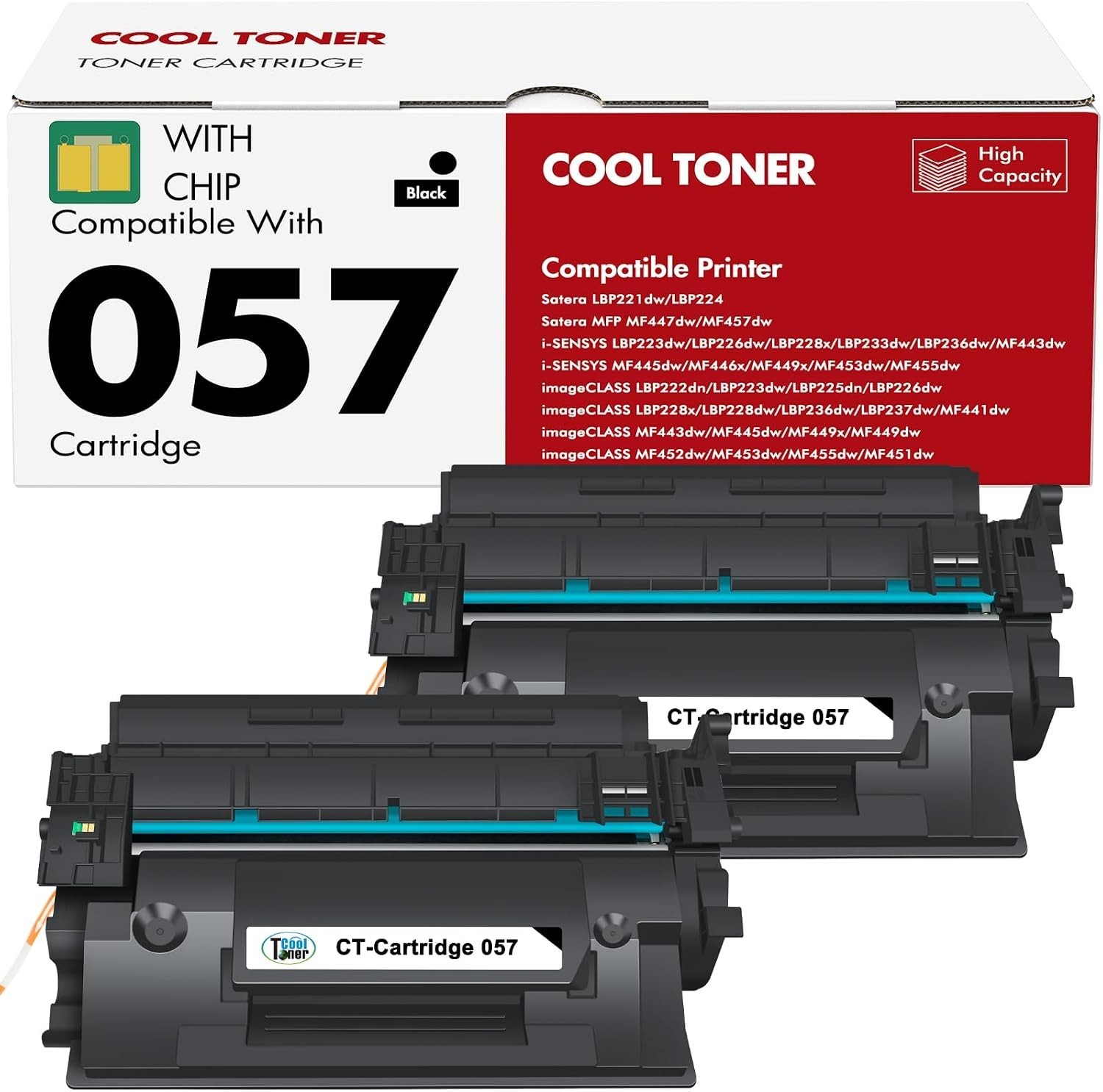 Toner Cartridge Black 057 ImageCLASS Canon Compatible MF445dw BN 2-Piece