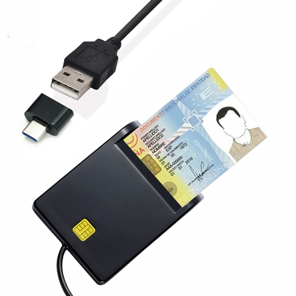 USB C Smart Card Reader, Gialer X01 PC/SC SIM Card Encoder Writer for SIM Card