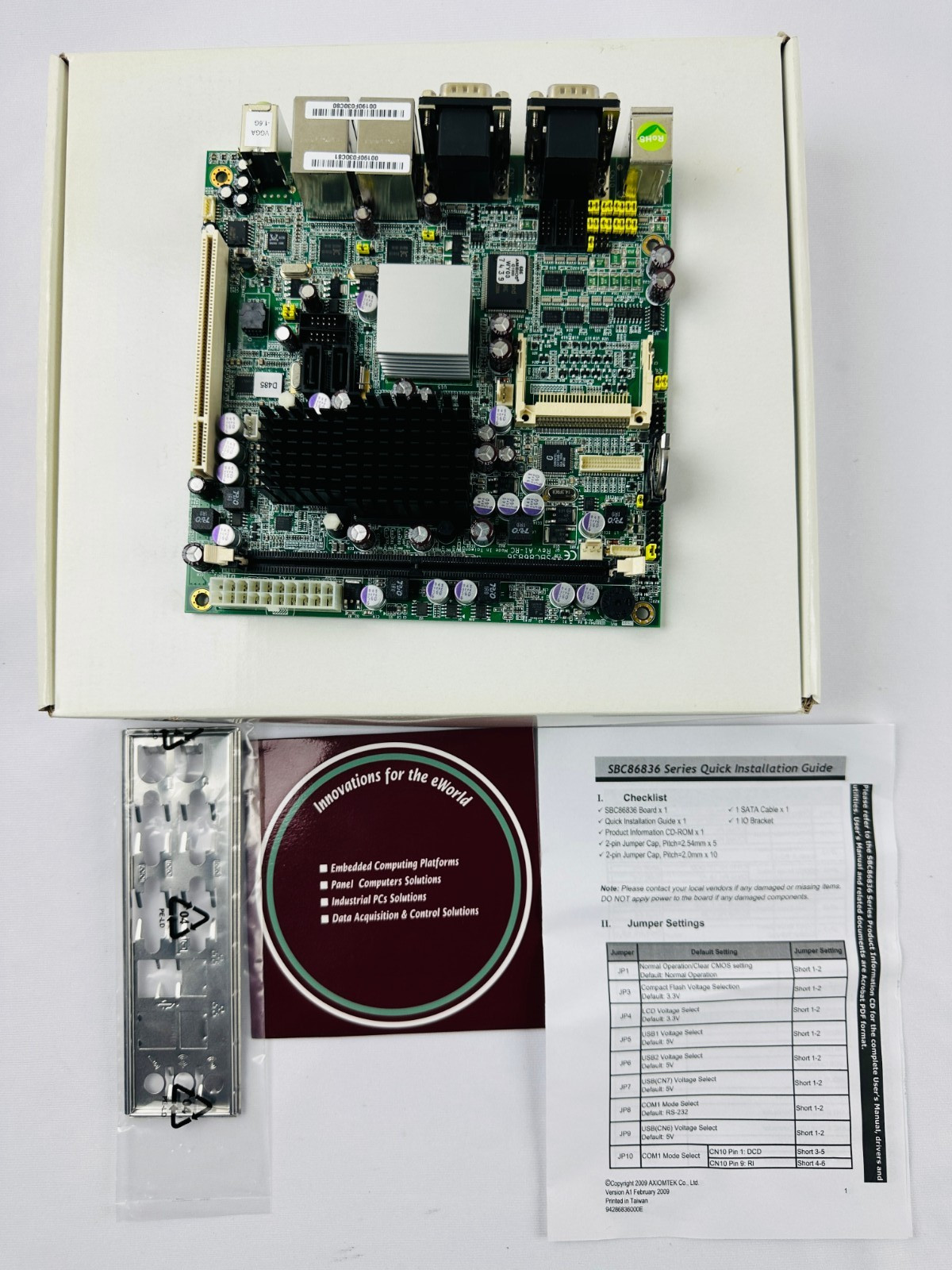 Axiomtek SBC86836 SBC86836VGGA-1.6G CPU Board