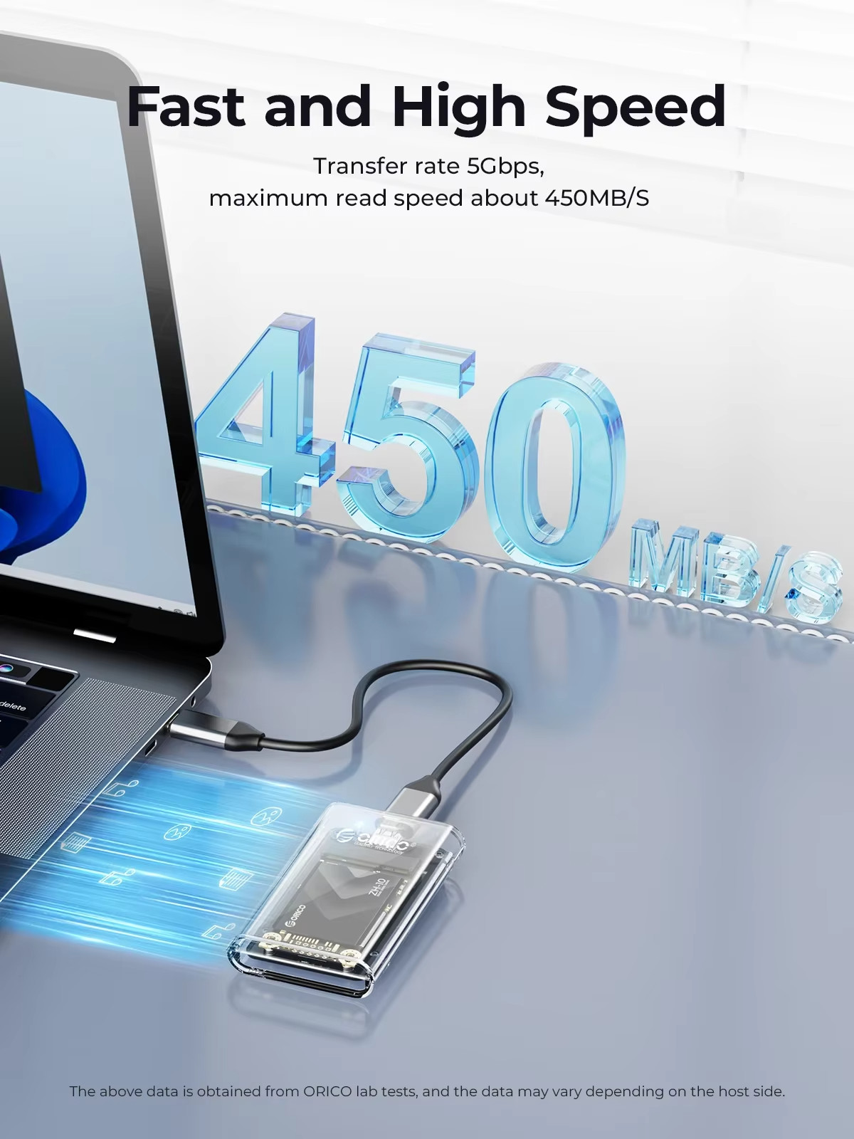 ORICO MSATA SSD Enclosure to USB C 3.2 Gen1 SSD Case Adapter 5Gbps Transparent E