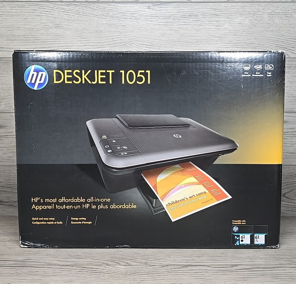 New Factory Sealed HP Deskjet 1051 All-In-One Color Printer Scanner Copier Ink