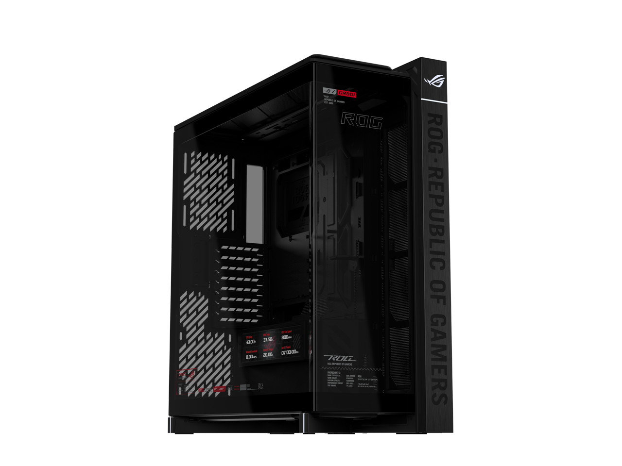 ASUS ROG Cronox Full Tower Gaming PC Case Curved Tempered-Glass Side Panel,