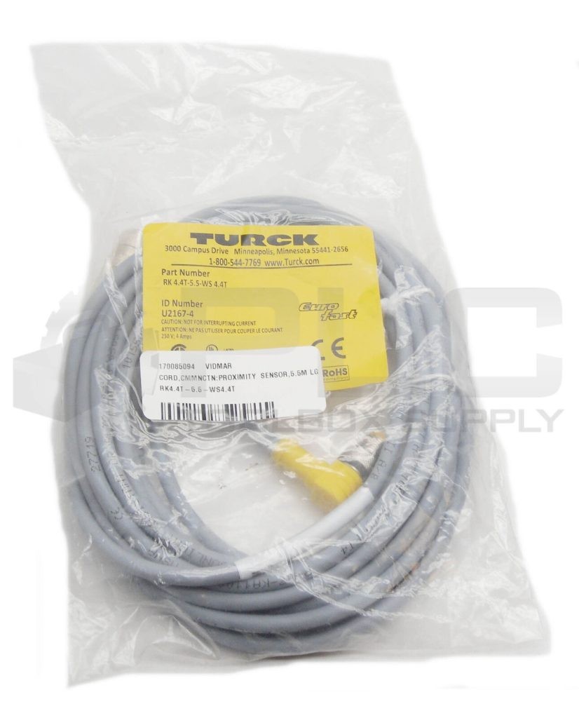 SEALED NEW TURCK RK 4.4T-5.5-WS 4.4T CORDSET STRAIGHT FEMALE CONNECTOR U2167-4