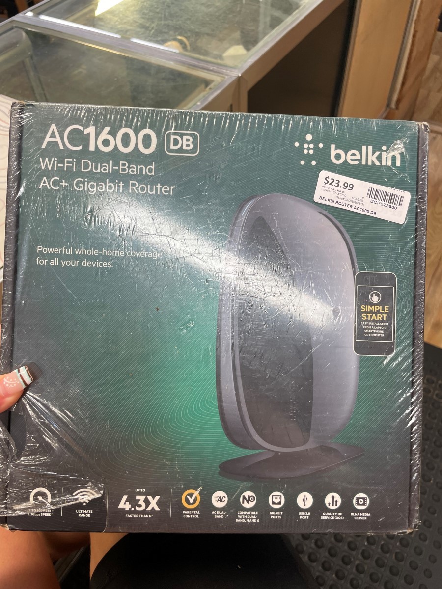 BELKIN AC1600 DB WIFI DUAL BAND AC+ GIGABIT ROUTER (ECP022860)