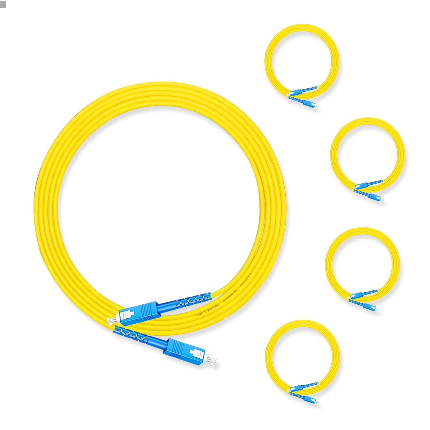 5 PCS 3 Meter Fiber Optic Patch Cord SC UPC To SC UPC Simplex 9/125m OS2 PC