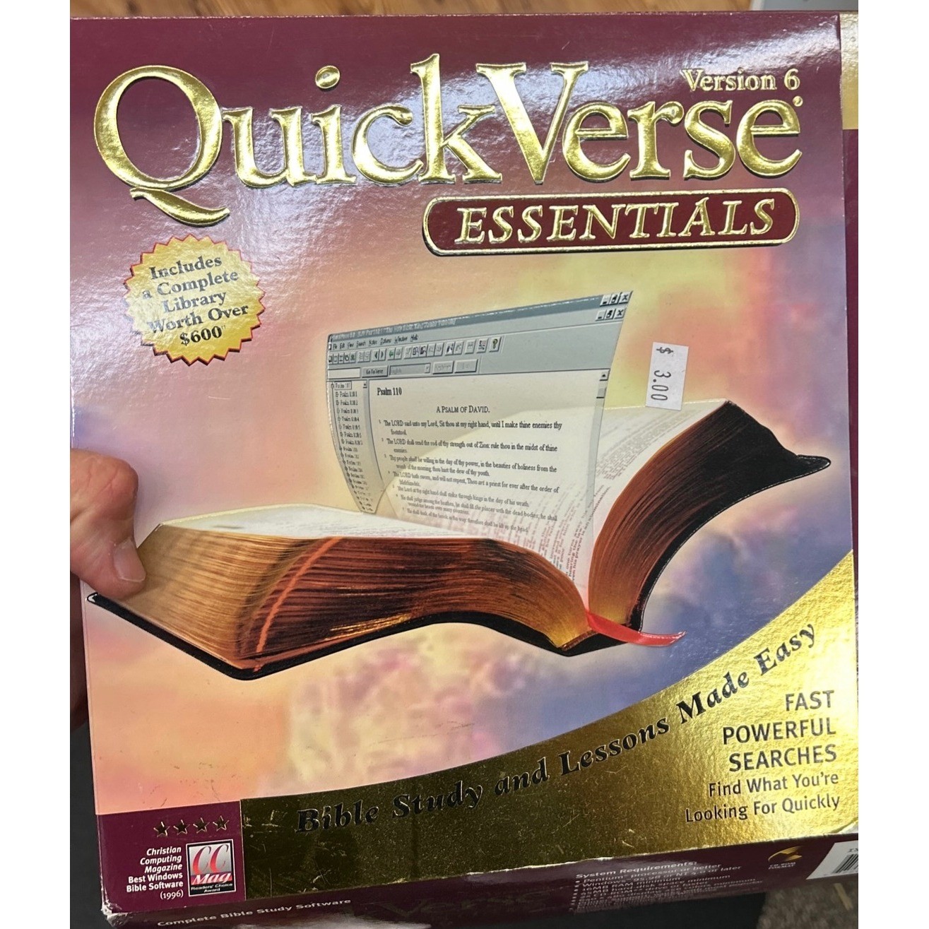 QuickVerse Essentials Version 6 Bible Study Software Windows PC Vintage Boxed