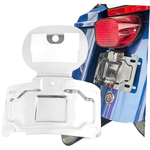 Metal Motorcycle License Plate Frame License Plate Mount Kit for Harley Chrome