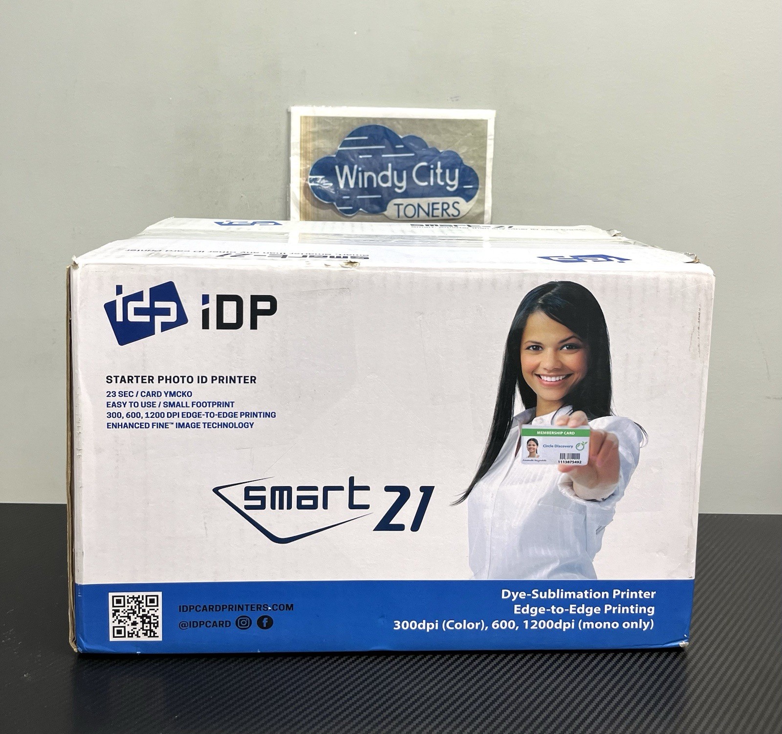IDP SMART-21S Starter ID Printer Bundle plastic card printer color New Open Box