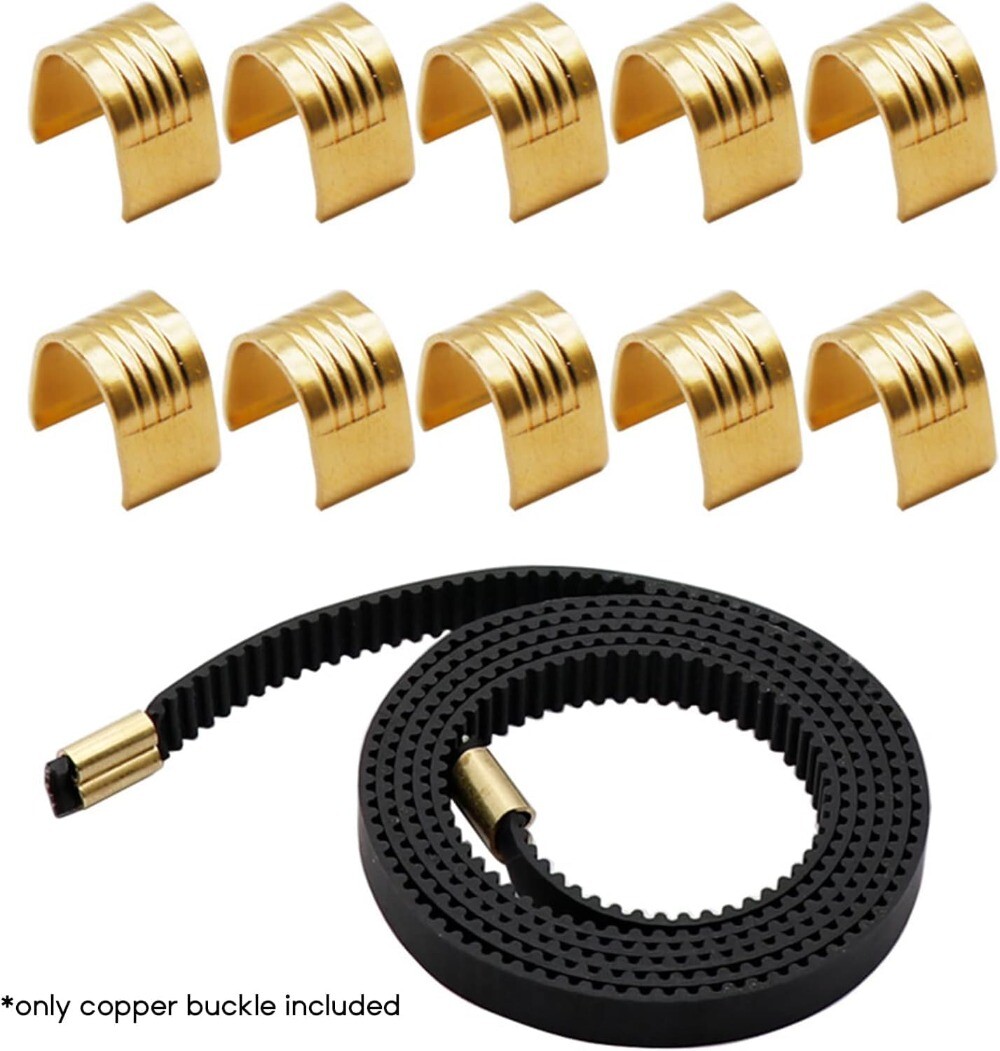 10-30pcs 3D Printer Belt Copper Buckles Open Timing Rubber Belt Fixing Connector