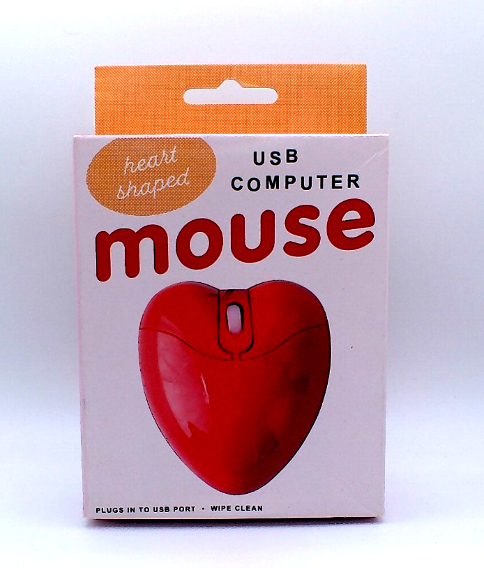 Wired USB Heart shaped computer mouse
