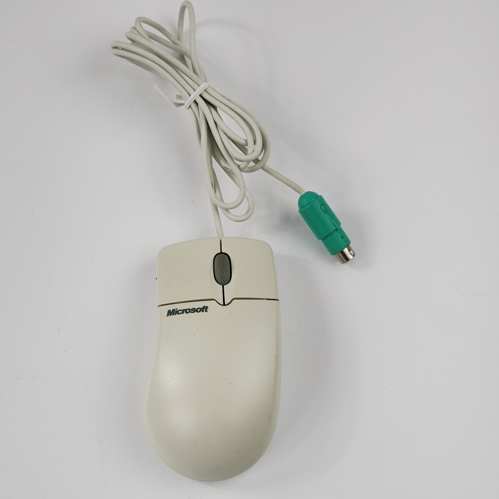 Vtg Microsoft Mechanical Mouse 2 Button Scroll Wheel Port Compatible 2.1A Tested
