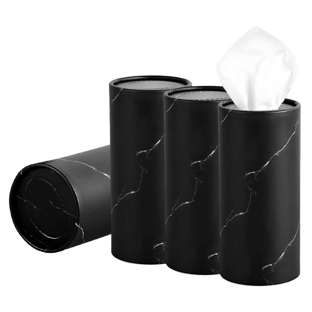 4 PCS Car Tissue Holder Round Tissue Container for Car Cup Holder
