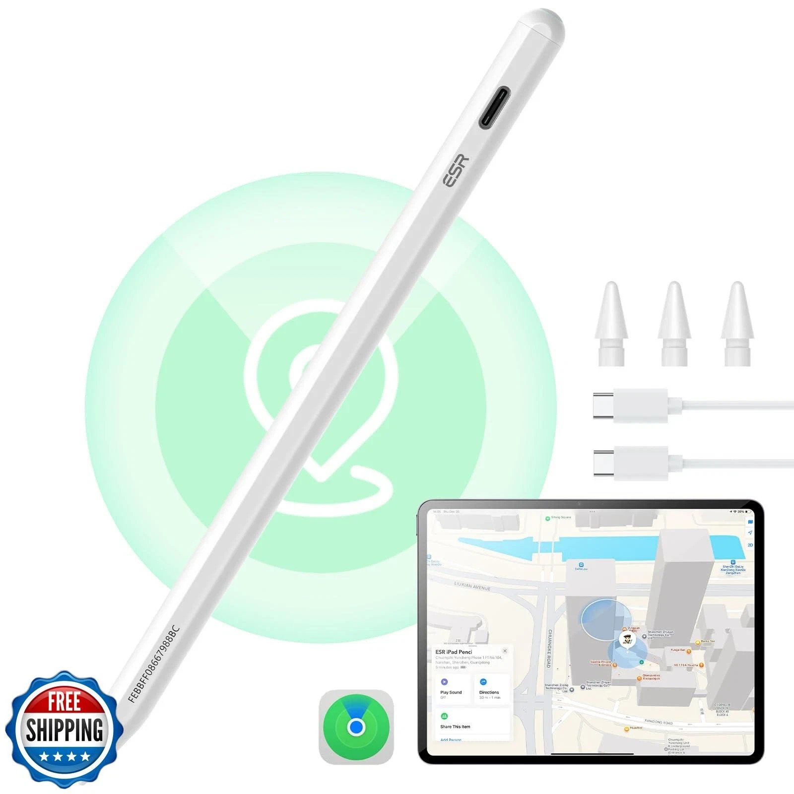 Geo Digital iPad Pencil Findmy Compatible with Apple iPad 201