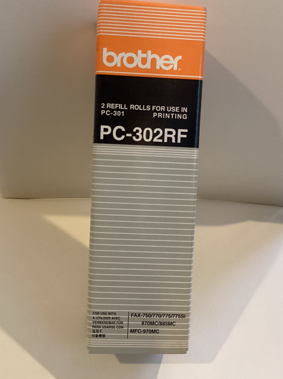 Genuine Brother PC-302RF OEM 2-Pack Thermal Fax Ribbon Refill Rolls PC-301 New