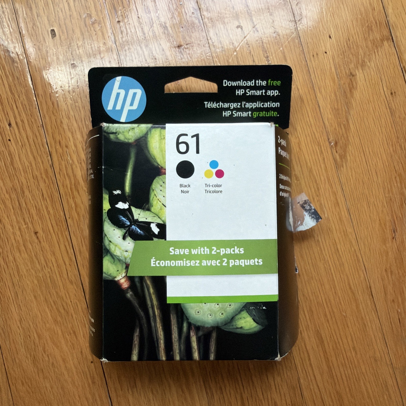 Genuine HP 61 Black and Tri-Color Ink Cartridges Combo Pack - New In Box