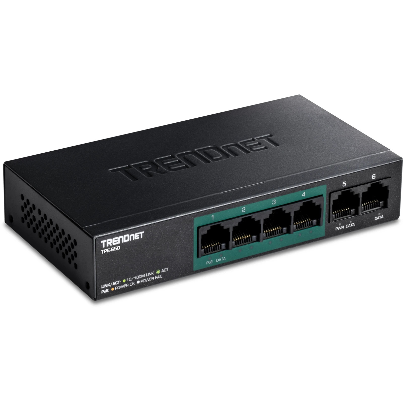 TRENDnet TPE-S50 6-Port Fast Ethernet PoE+ Switch (Version V3)