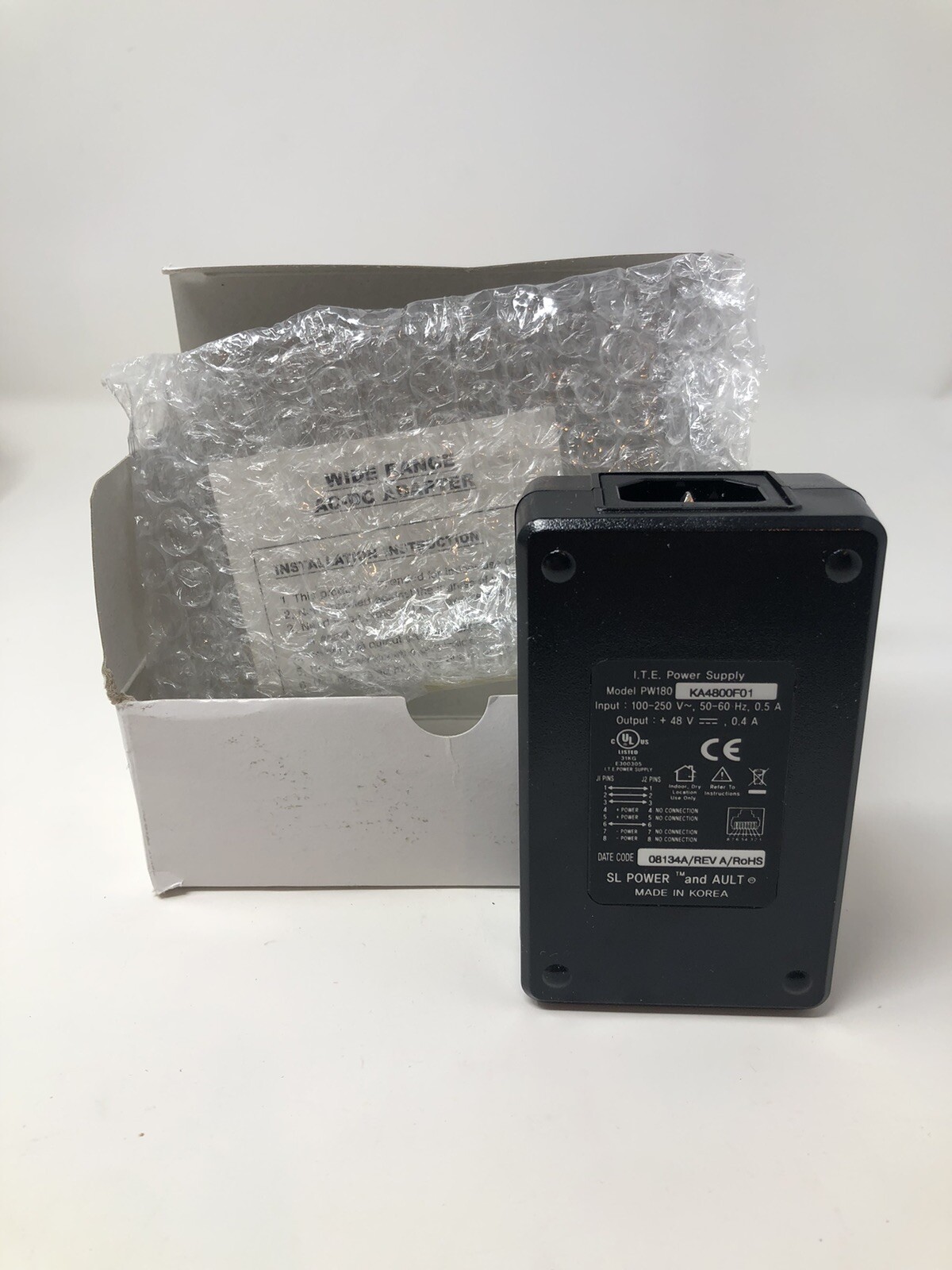 I.T.E. PW180KA4800F01 Power over Ethernet PoE Injector Power Supply