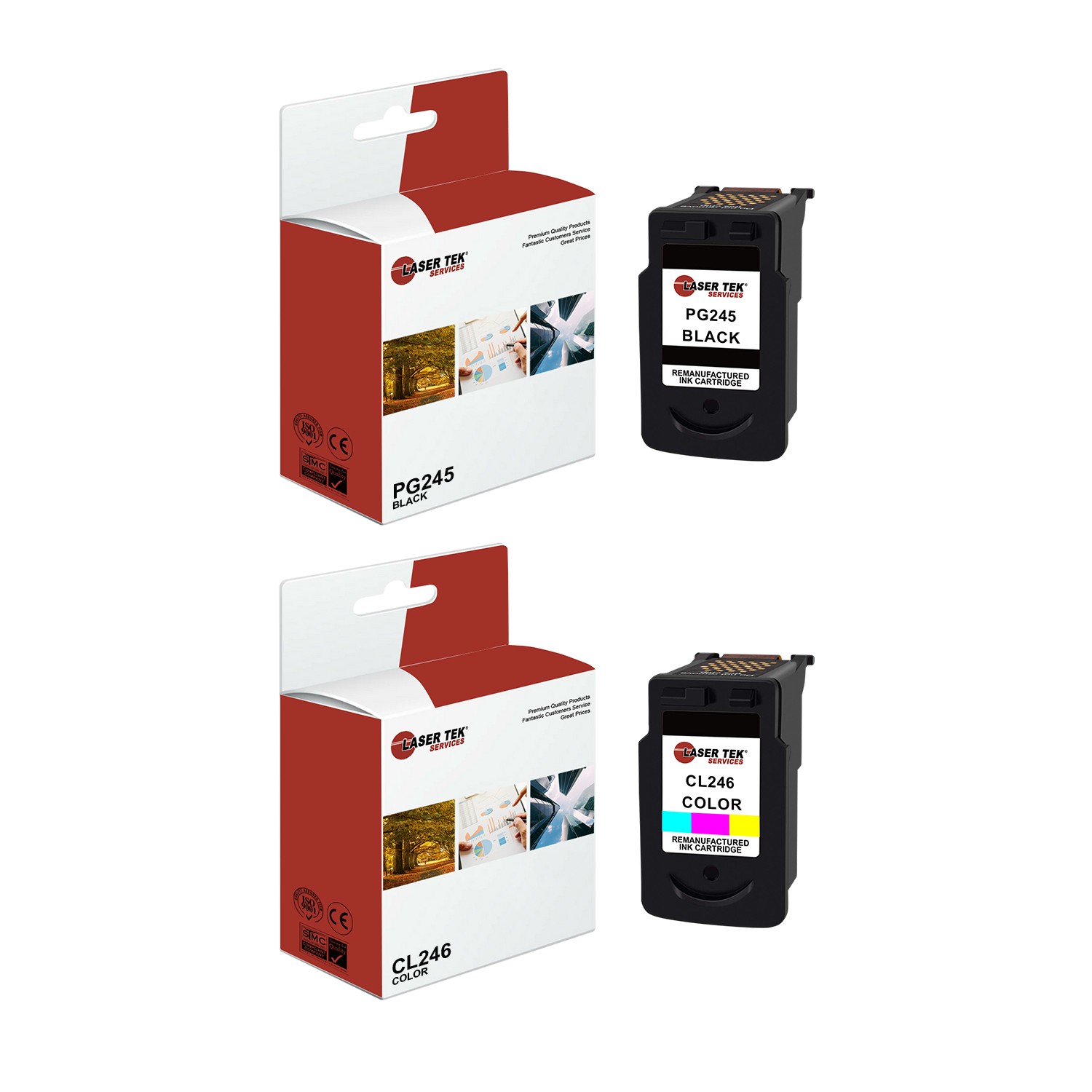 2Pk LTS PG245 CL246 Multicolored HY Compatible for Canon Pixma MG2420 MG2520 Ink