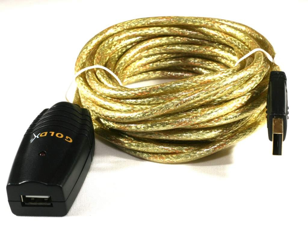 USB 2.0 ACTIVE Extension Cable Premium Gold 16FT 5M Goldx