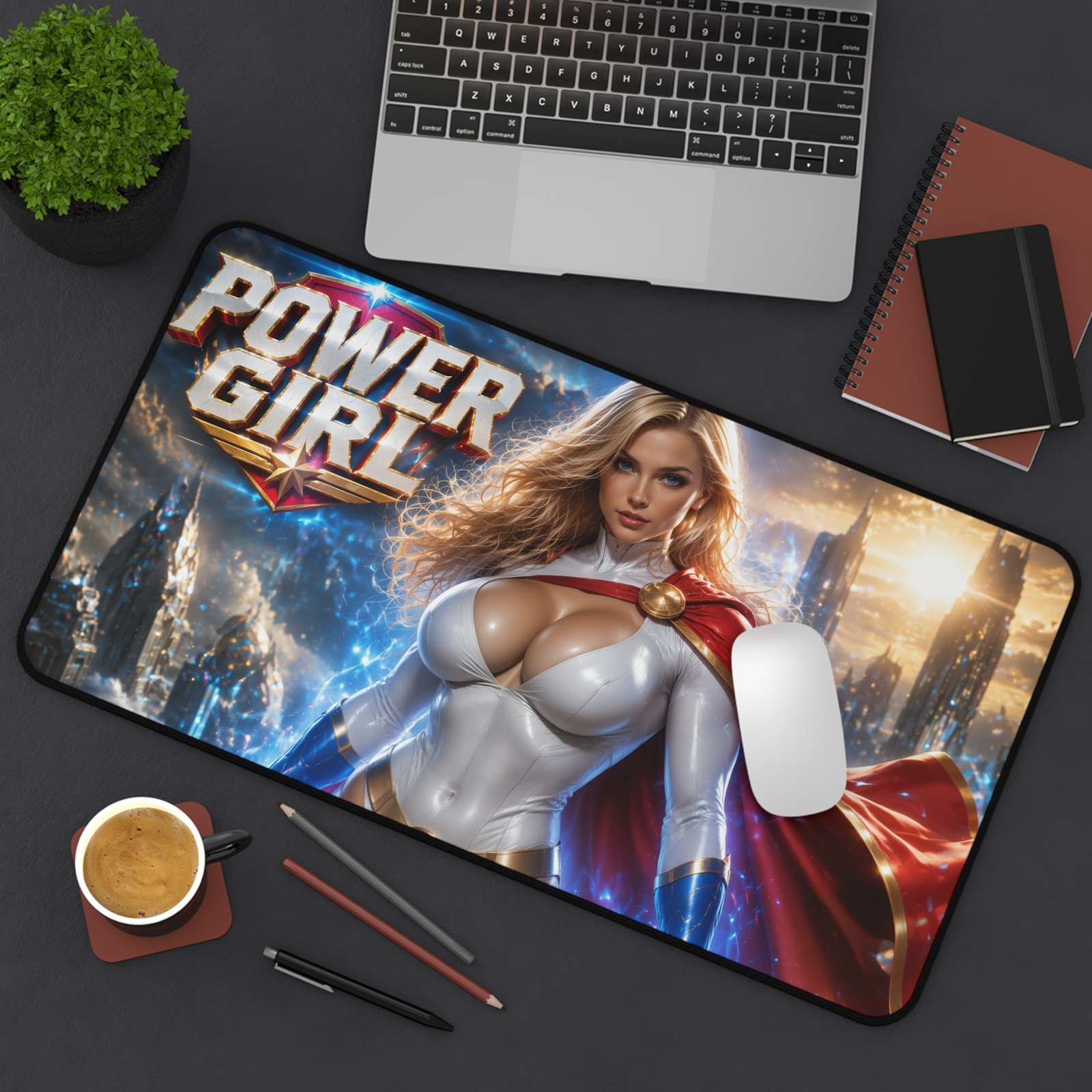 Power Girl Gaming Mouse Pad, Large Desk Mat, PC Setup, Gamer Gift