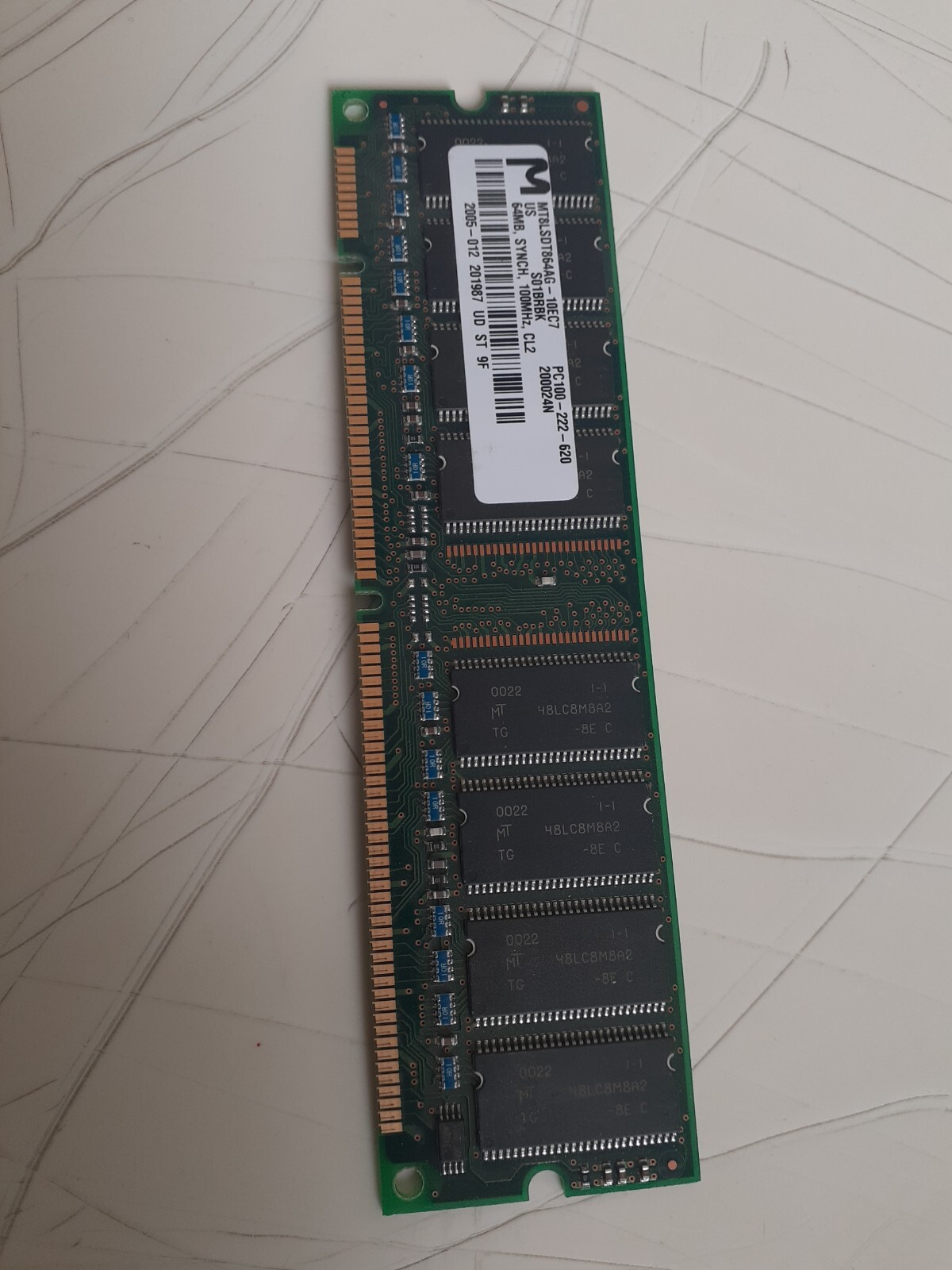 MEMORY MT8LSDT864AG-10EC7 64MB,SYNCH,100MHZ,CL2 PC100-222-620, 5000238